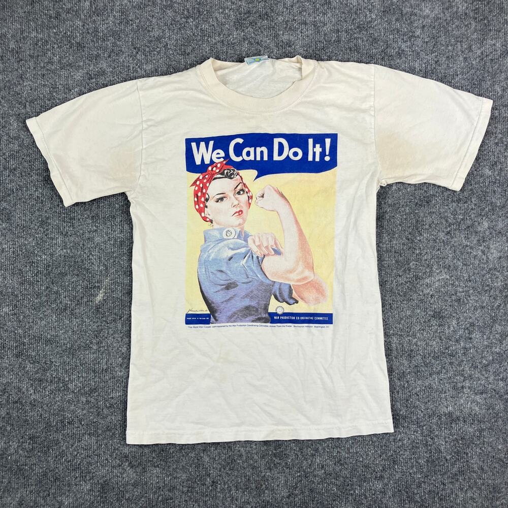 Smithsonian T-Shirt Womens Size Small Beige Rosie The Riveter Graphic Tee